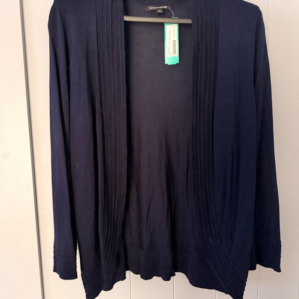 Hawthorne Navy Open-Front Cardigan